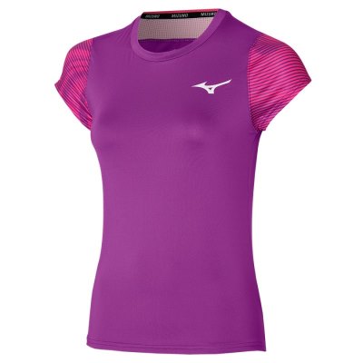 Camisa Mizuno Charge Printed Tee Mujer - Morados - Chile M160MWYHKA